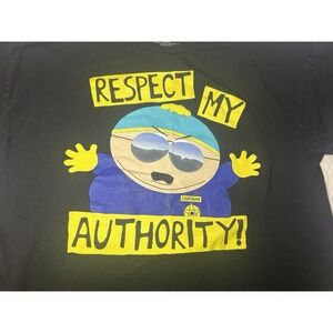 South Park Graphic T-Shirt Men's Black, Size 2XL Cartman Respect My Authority